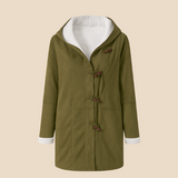 Damski płaszcz z kapturem i podszewką z miękkiego futerka