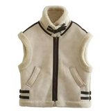 Stylowa kamizelka damska z kożuszkiem