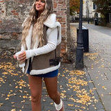 Stylowa kamizelka damska z kożuszkiem