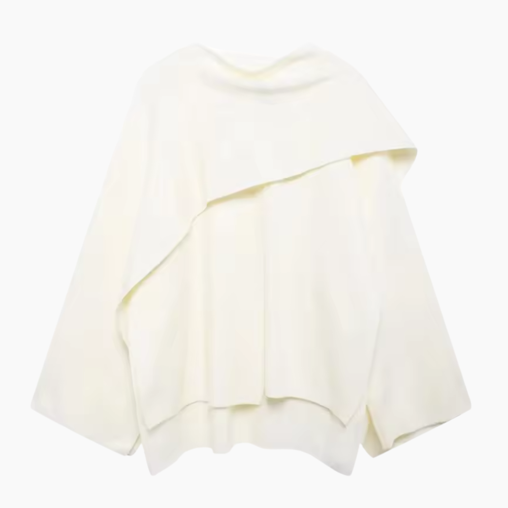 Elegancka peleryna z golfem i szerokimi rękawami