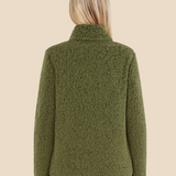 Miękka bluza teddy damska z kołnierzem zapinana na suwak