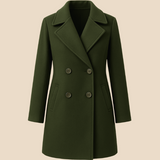 Klasyczny dwurzędowy płaszcz damski o eleganckim kroju