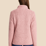 Miękka bluza teddy damska z kołnierzem zapinana na suwak