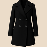 Klasyczny dwurzędowy płaszcz damski o eleganckim kroju