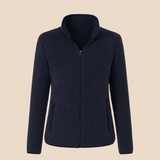 Miękka bluza teddy damska z kołnierzem zapinana na suwak