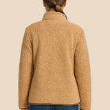 Miękka bluza teddy damska z kołnierzem zapinana na suwak