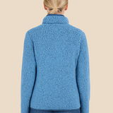 Miękka bluza teddy damska z kołnierzem zapinana na suwak