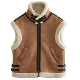 Stylowa kamizelka damska z kożuszkiem