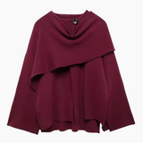 Elegancka peleryna z golfem i szerokimi rękawami