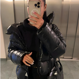 Męska puchowa kurtka zimowa z kapturem – ciepła i wodoodporna