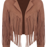 Zamszowa kurtka damska z frędzlami – styl boho i western na każdą okazję