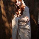 Ciepłe ponczo z kapturem z miękkiego polaru