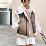 Stylowa kamizelka damska z kożuszkiem