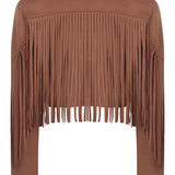 Zamszowa kurtka damska z frędzlami – styl boho i western na każdą okazję