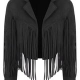 Zamszowa kurtka damska z frędzlami – styl boho i western na każdą okazję