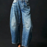 Damskie spodnie z wysokim stanem i luźnym krojem