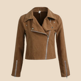 Kurtka damska zamszowa ramoneska – stylowa kurtka biker na każdą porę roku