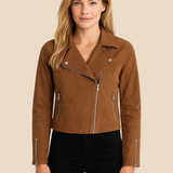 Kurtka damska zamszowa ramoneska – stylowa kurtka biker na każdą porę roku