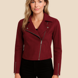 Kurtka damska zamszowa ramoneska – stylowa kurtka biker na każdą porę roku