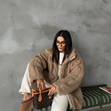 Kurtka teddy oversize z miękkiego futerka