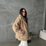 Kurtka teddy oversize z miękkiego futerka