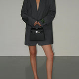 Damska oversize marynarka garniturowa z paskiem