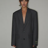 Marynarka damska oversize boyfriend blazer szary