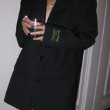 Damska oversize marynarka garniturowa z paskiem