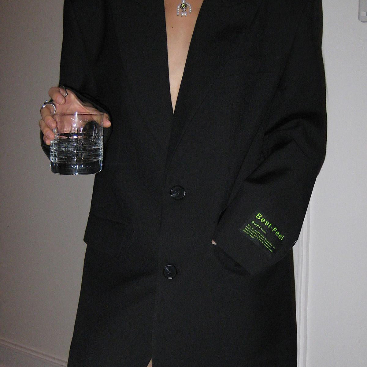 Damska oversize marynarka garniturowa z paskiem