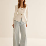 Damska elegancka marynarka z dużymi guzikami