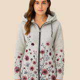 Bluza damska z kapturem w kwiatowy wzór