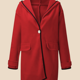 Stylowe ponczo damskie z kapturem i guzikami – eleganckie okrycie na jesień i zimę