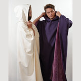 Damskie ponczo z kapturem i miękkim wykończeniem