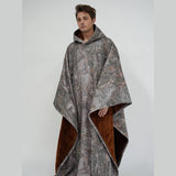 Damskie ponczo z kapturem i miękkim wykończeniem