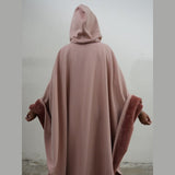 Damskie ponczo z kapturem i miękkim wykończeniem