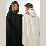 Damskie ponczo z kapturem i miękkim wykończeniem