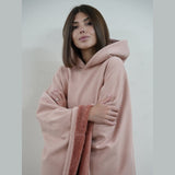 Damskie ponczo z kapturem i miękkim wykończeniem