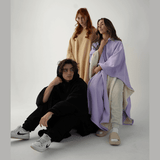 Damskie ponczo z kapturem i miękkim wykończeniem