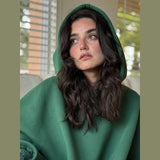 Damskie ponczo z kapturem i miękkim wykończeniem