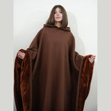 Damskie ponczo z kapturem i miękkim wykończeniem