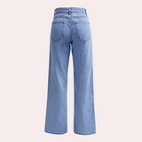 High-Waist Jeans med Lige Ben – Klassisk Komfortfit