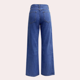 High-Waist Jeans med Lige Ben – Klassisk Komfortfit
