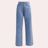 High-Waist Jeans med Lige Ben – Klassisk Komfortfit