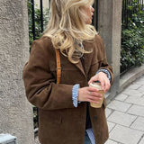 Kurtka damska zamszowa oversize vintage
