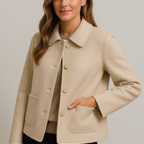 Damska elegancka kurtka z kołnierzykiem i guzikami