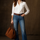 Damskie jeansy z szeroką nogawką i wysokim stanem