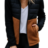 Kurtka dwukolorowa pikowana z kieszeniami i polarem