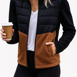 Kurtka dwukolorowa pikowana z kieszeniami i polarem