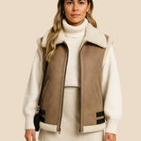 Stylowa kamizelka damska z kożuszkiem