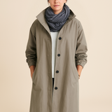 Długi płaszcz damski z kapturem – lekki płaszcz przeciwdeszczowy na wiosnę i jesień